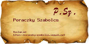 Poraczky Szabolcs névjegykártya